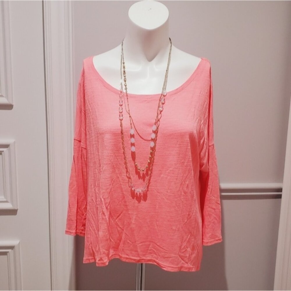 American Eagle Outfitters Oversized Boat Neck Hi Low Top- XS